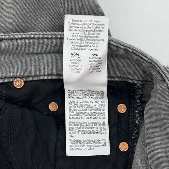 Mother Womens Looker Ankle Fray Skinny Jean Size 26 Gray Denim Distressed USA - Picture 11 of 16